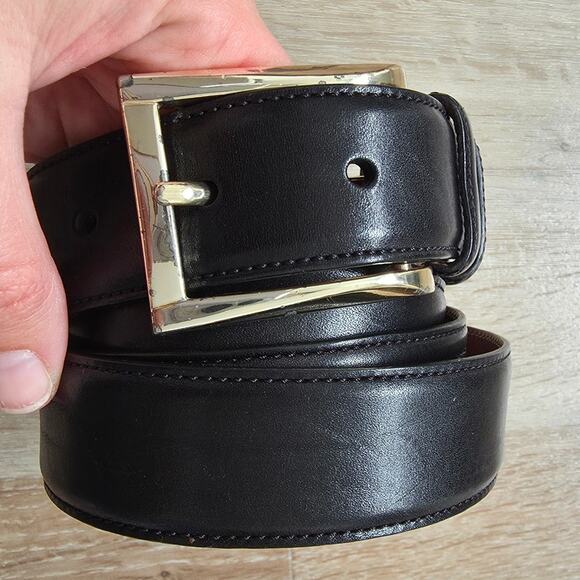 Trafalgar Men's Black Leather Dress Belt 44/100 1101TF40-001 Extra Large Basic - Picture 8 of 8